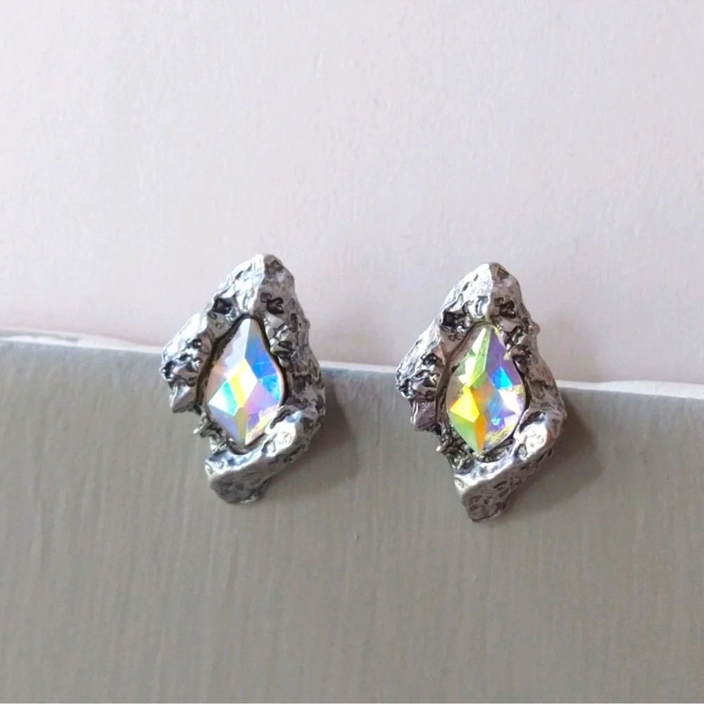 Crystal Stud Earrings Silver - Picture 12 of 16
